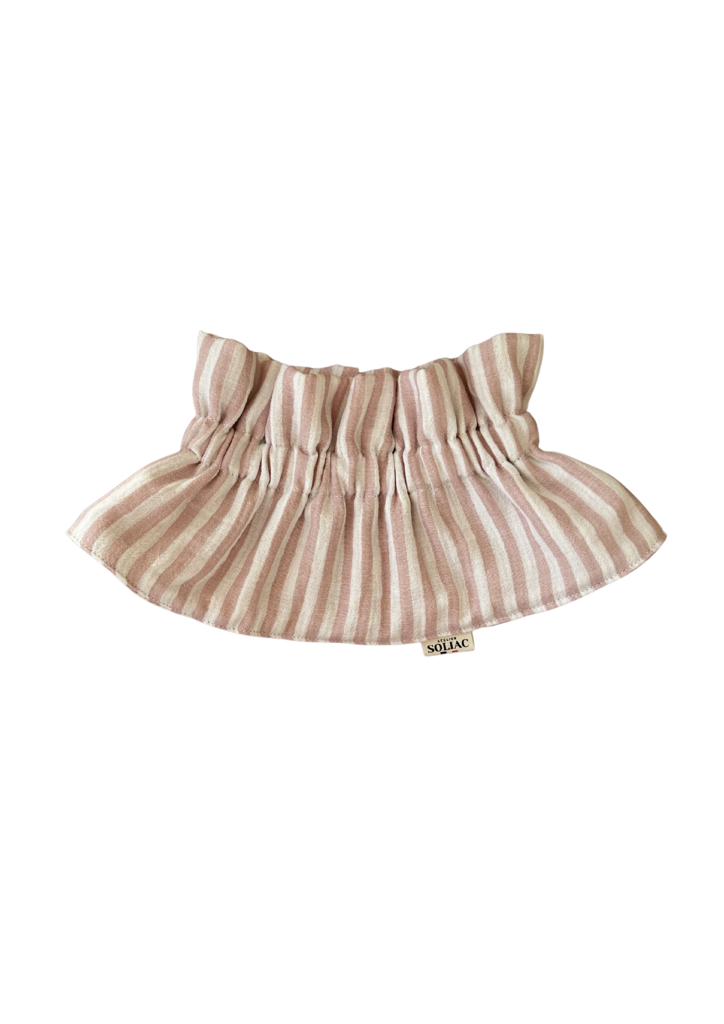 Col amovible - Rayé vieux rose et blanc