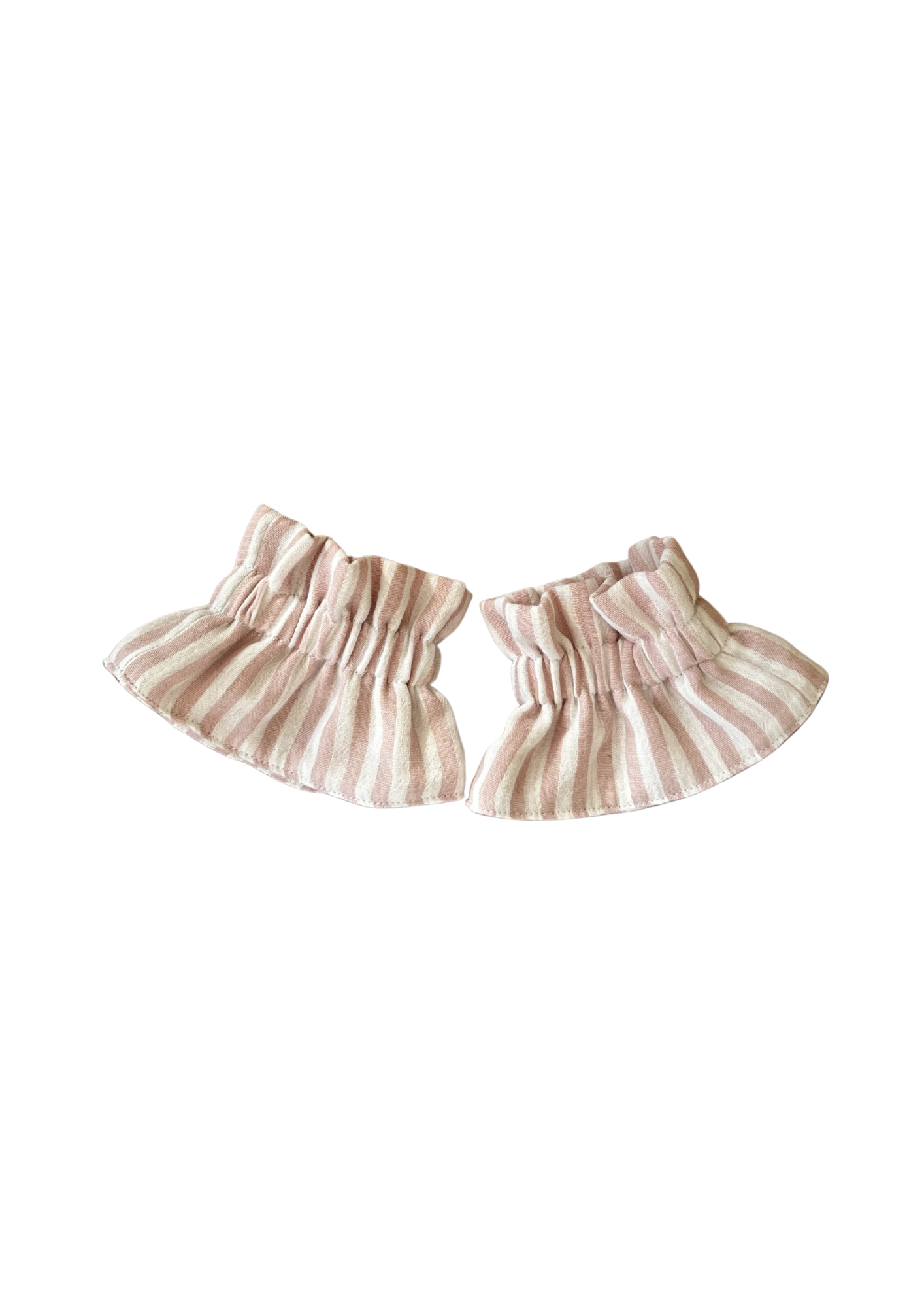 Manchettes Amovibles - Rayé vieux rose et blanc