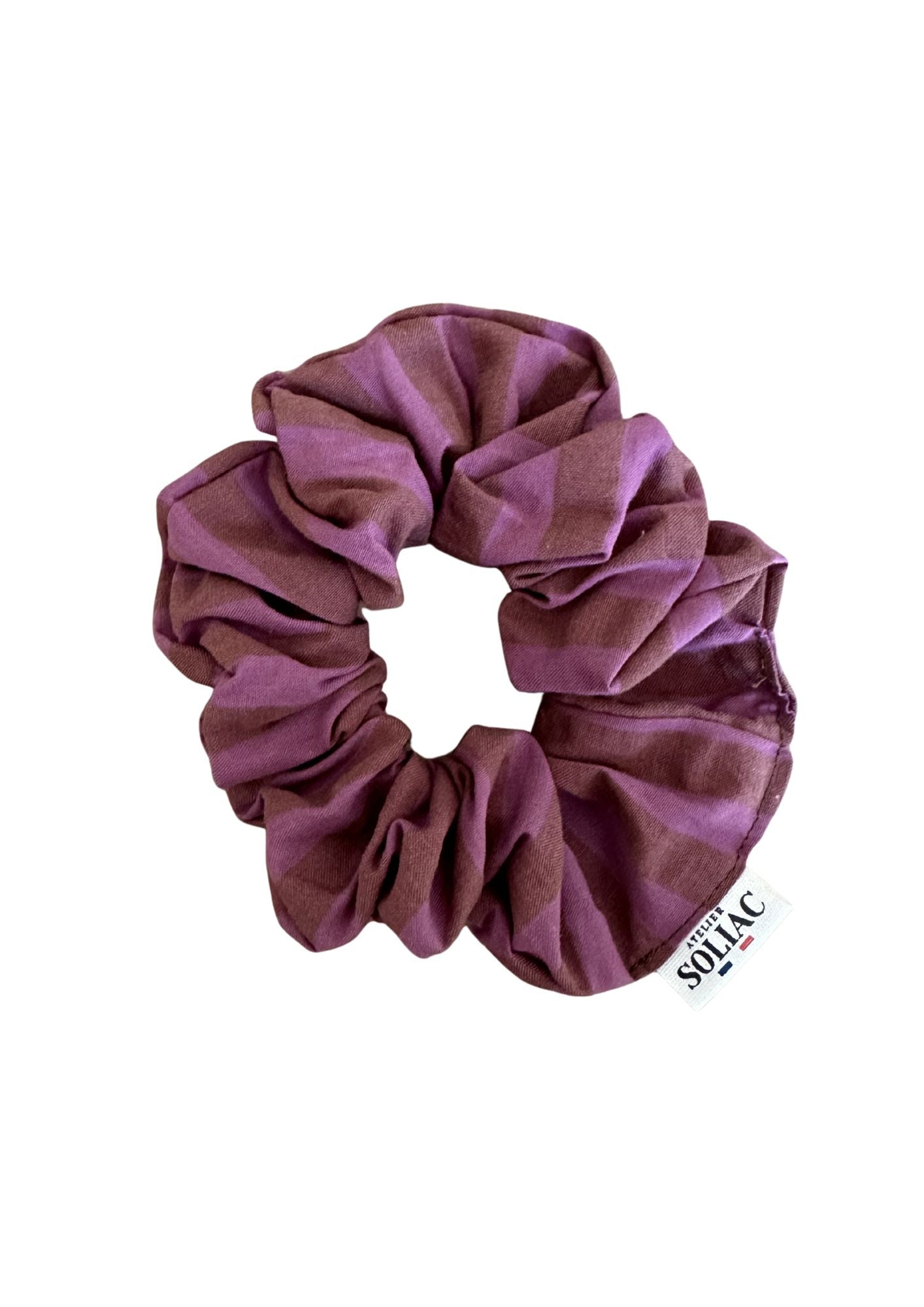 Chouchou rayé Rose des bois & Ocre