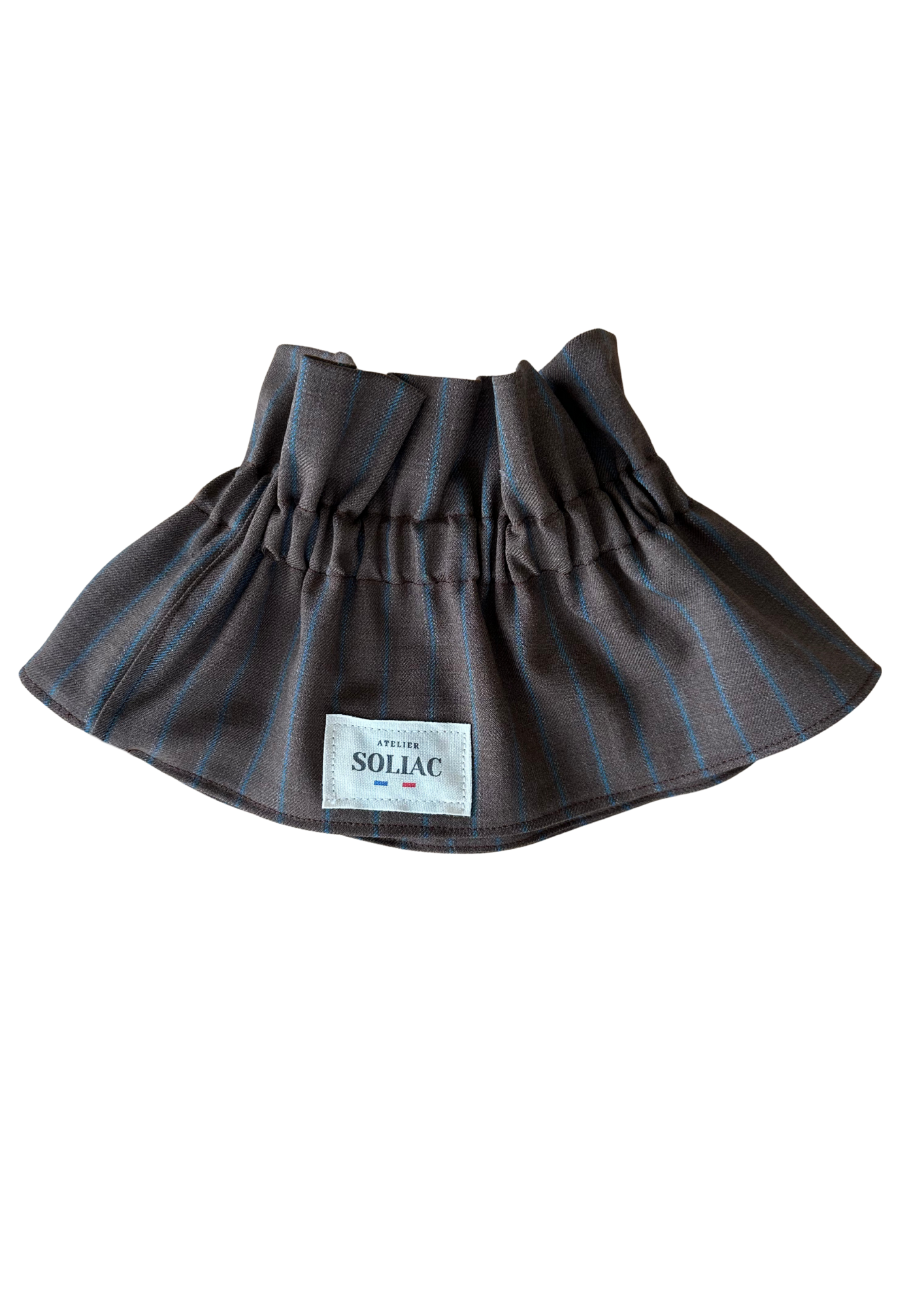 Col amovible - Chocolat rayures Bleues