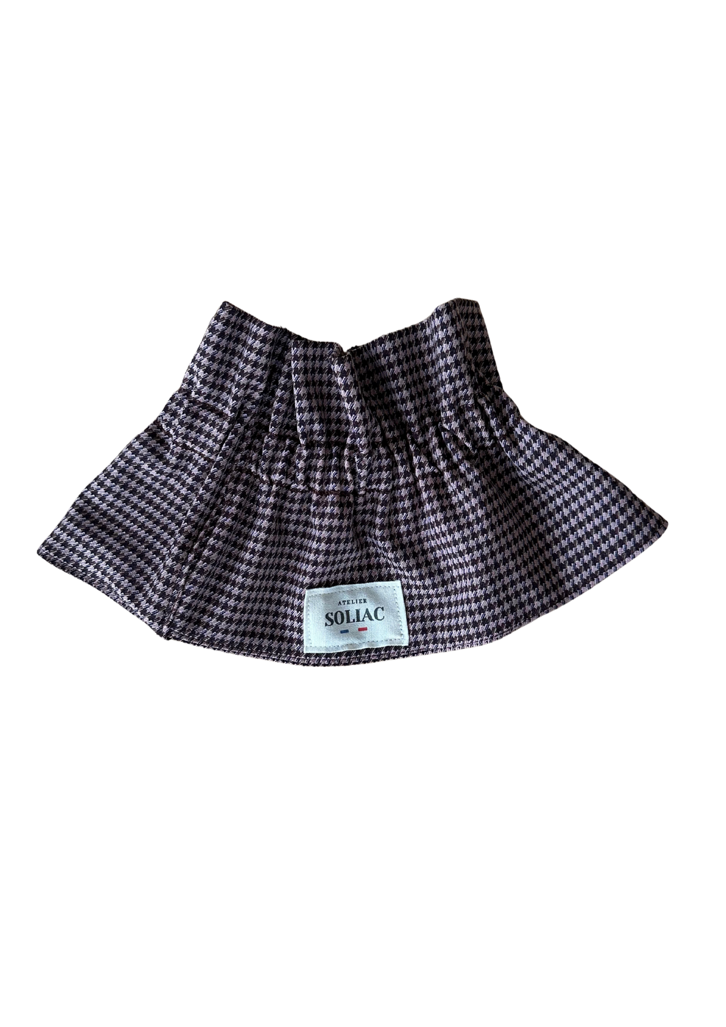 Col amovible - Pied-de-Poule Rose et Marron