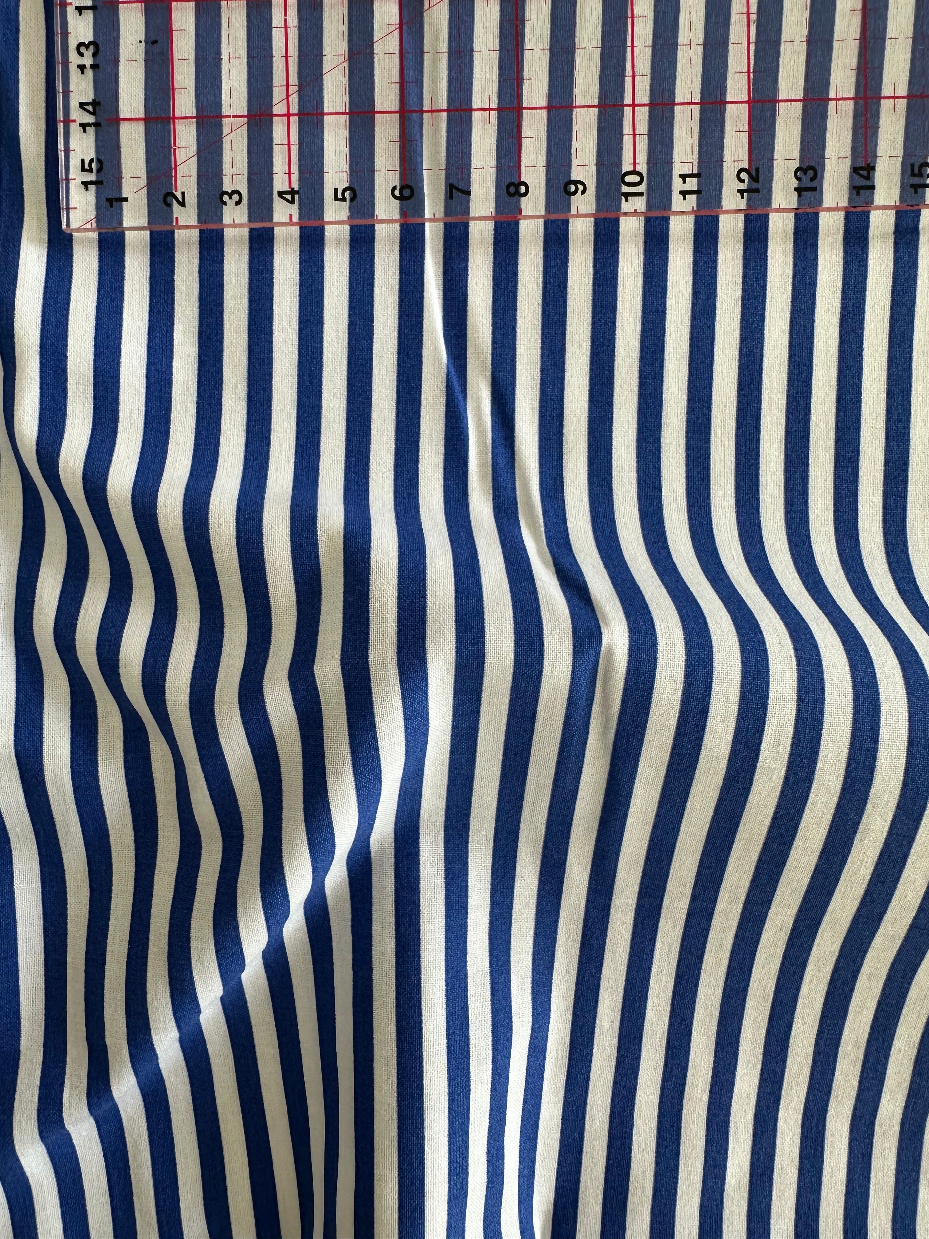 Coton Imprimé Blanc & Bleu