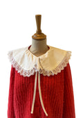 Col Claudine Amovible - Blanc avec Broderie anglaise