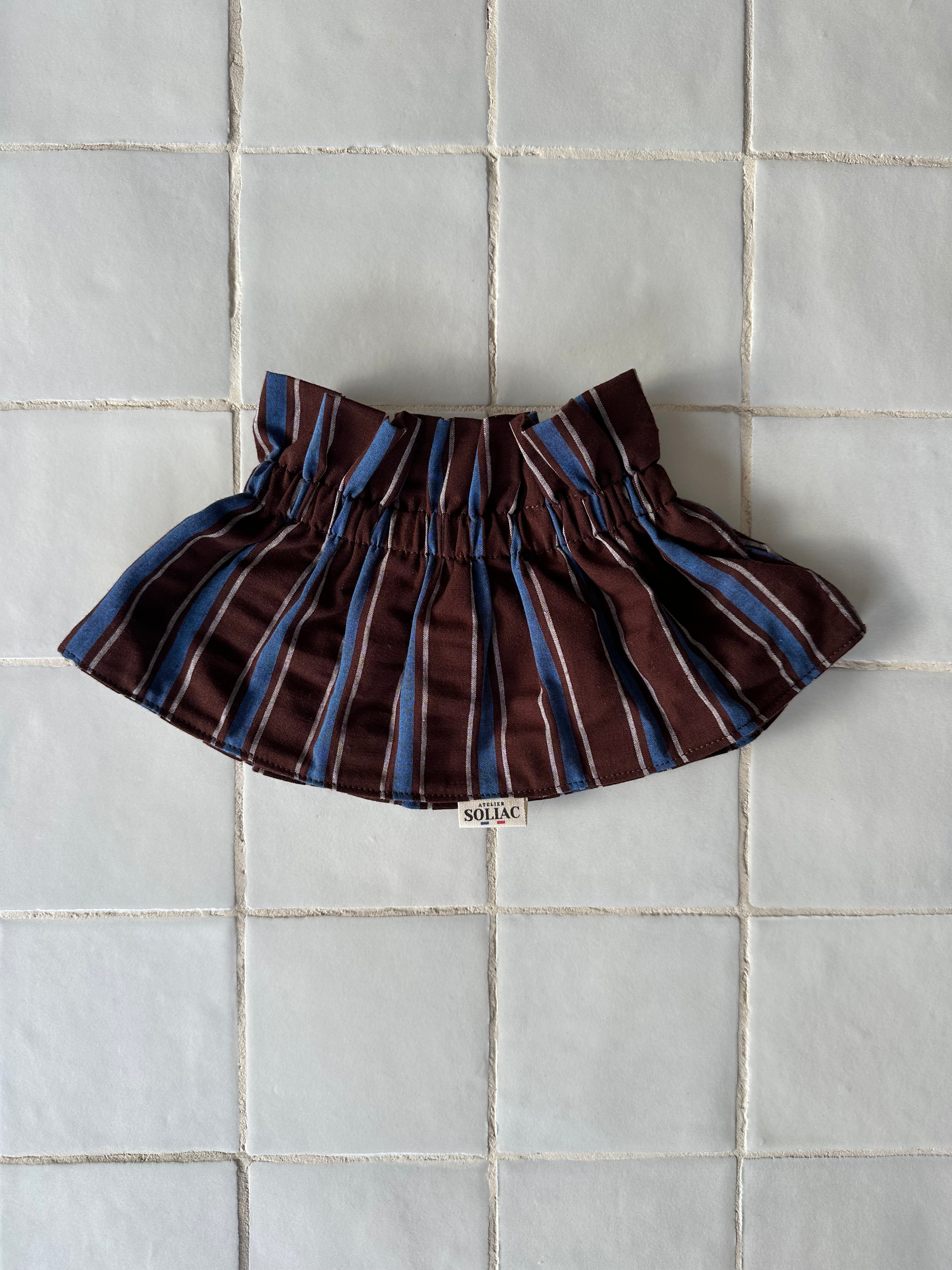 Col amovible - Double rayures Marron et Bleu