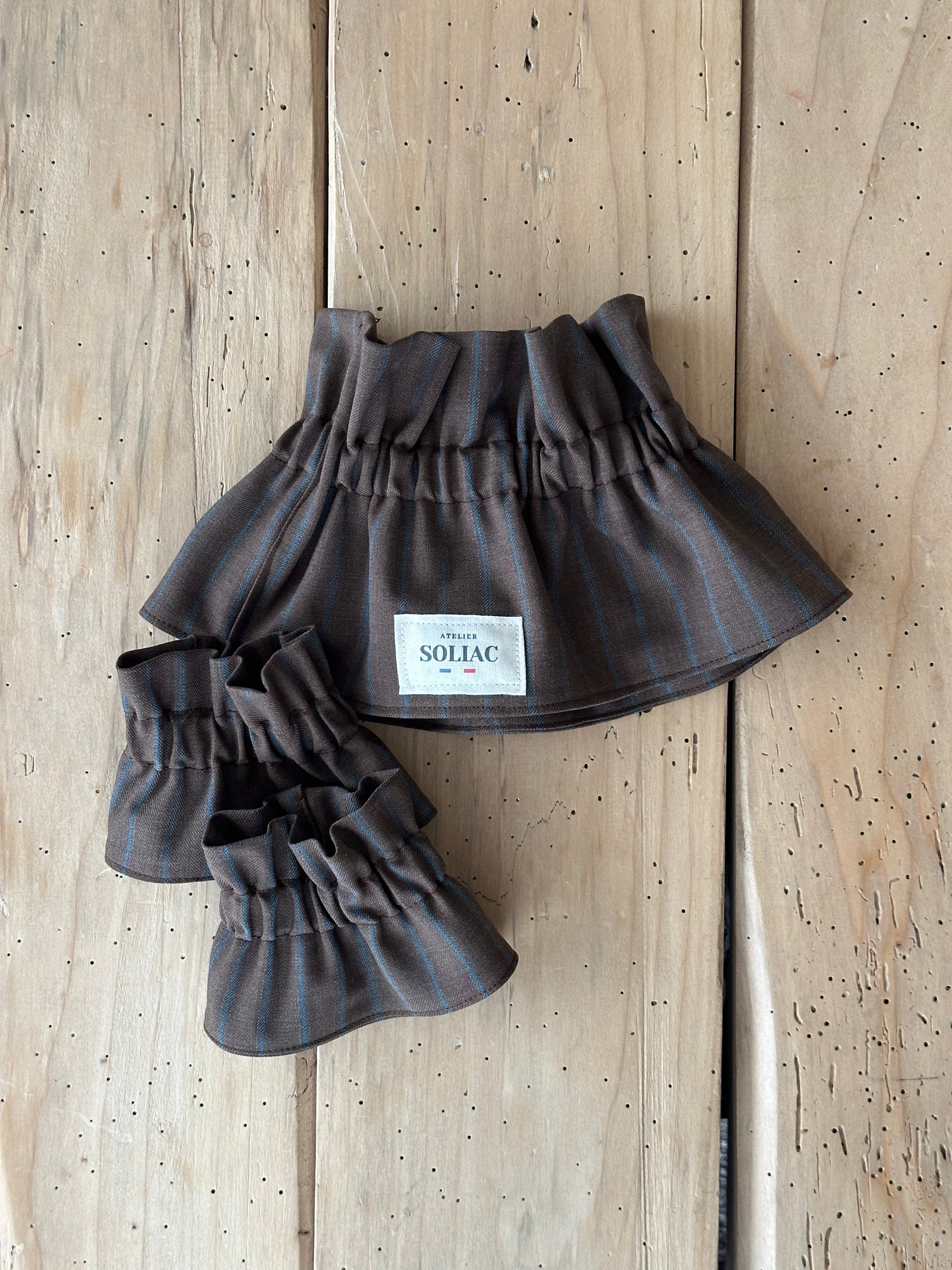 Col amovible - Chocolat rayures Bleues