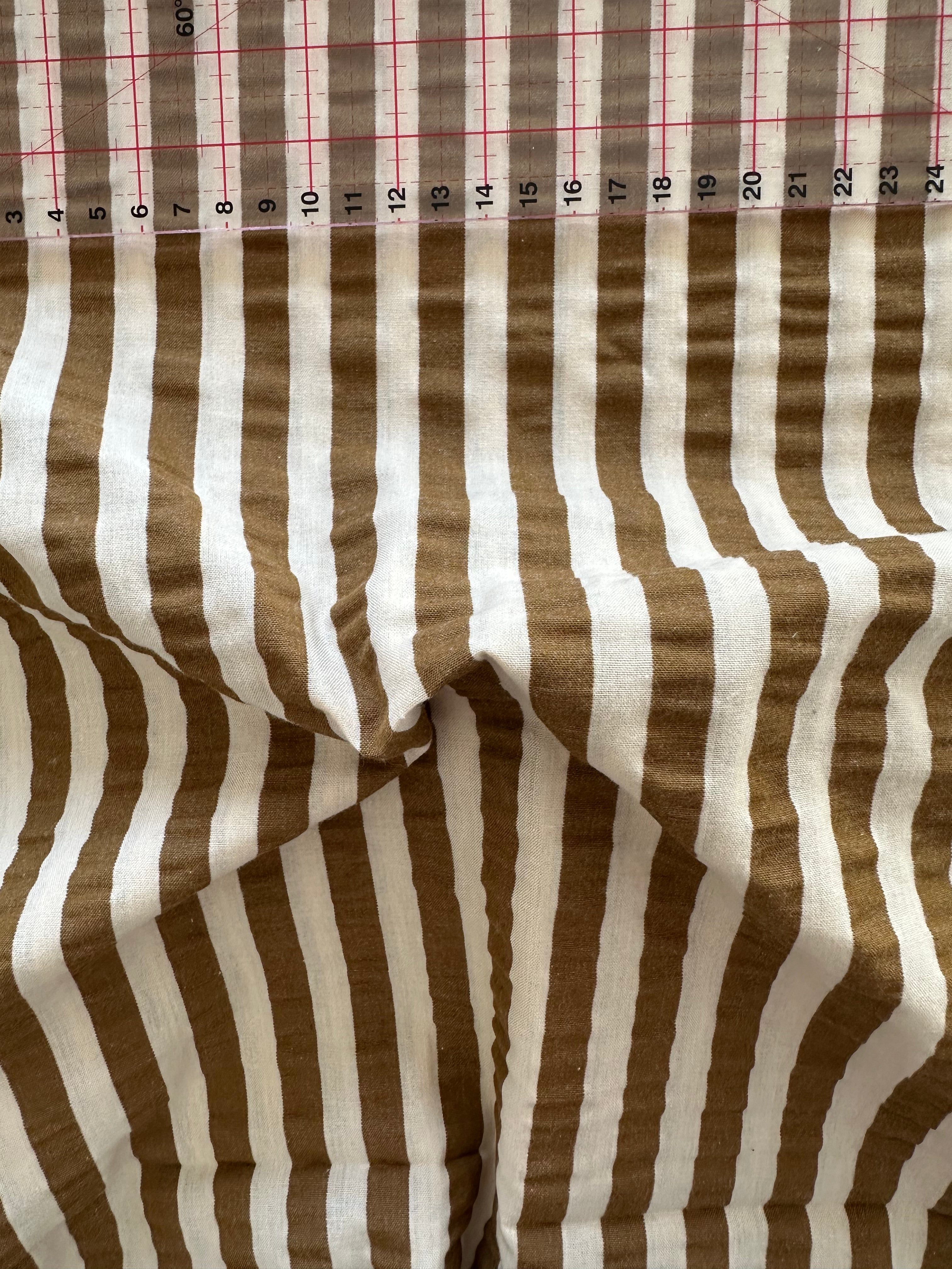 Seersucker Kaki & Beige