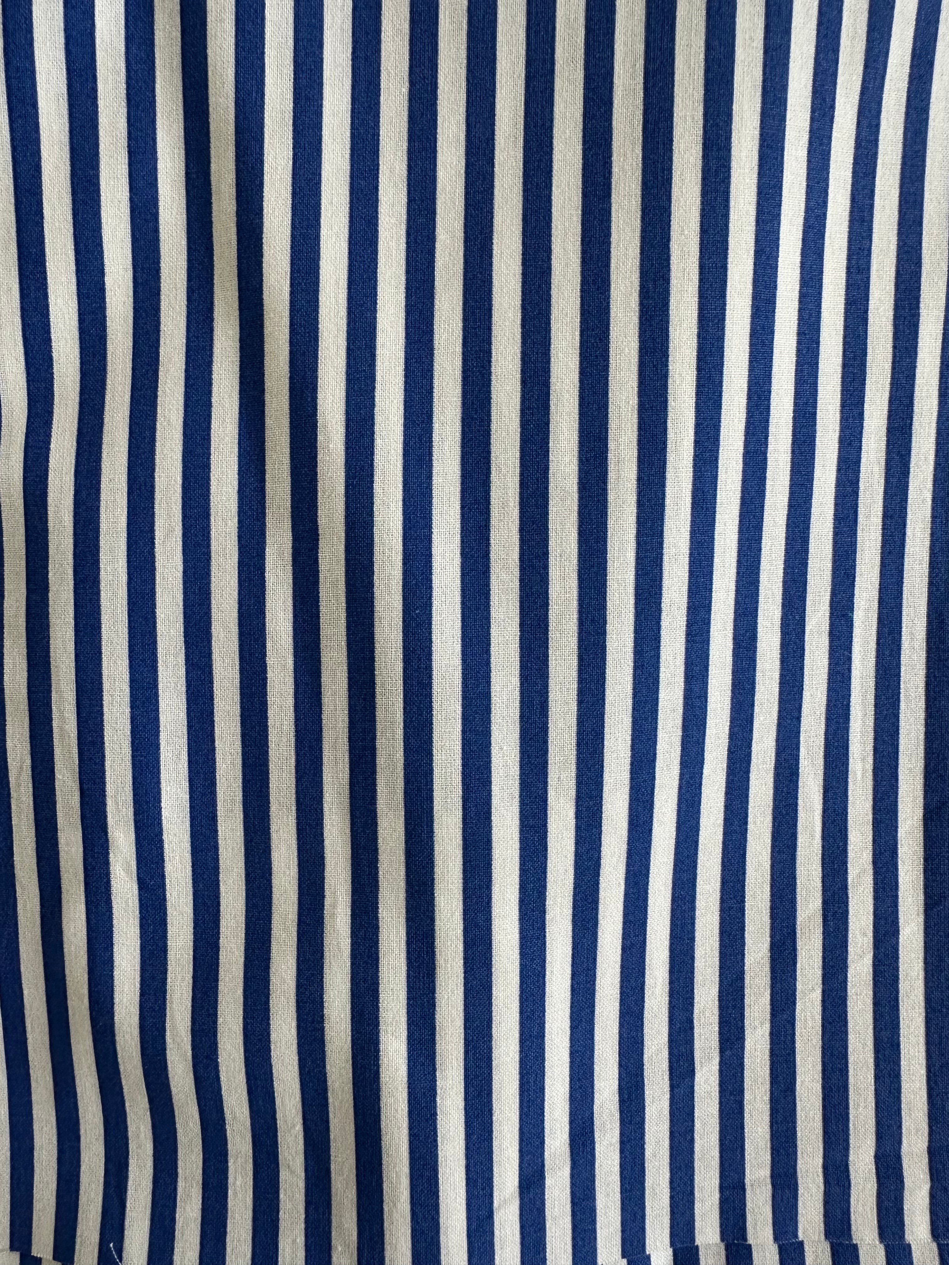 Tissu Coton Imprimé Blanc & Bleu
