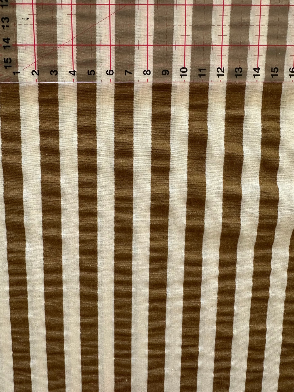 Tissu Seersucker Kaki & Beige