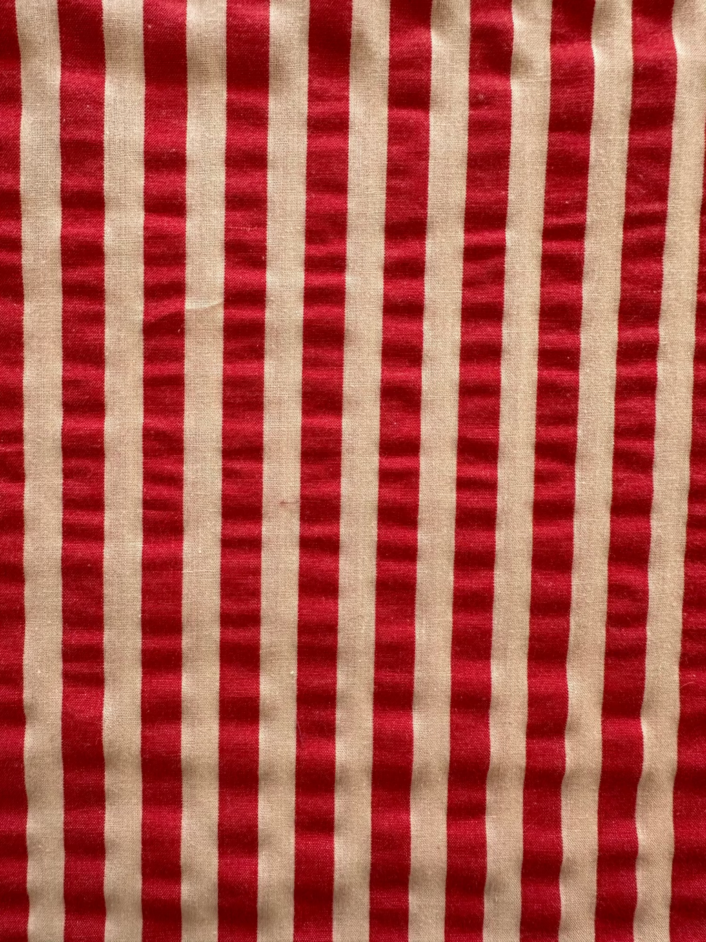 Tissus Seersucker Abricot / Cerise