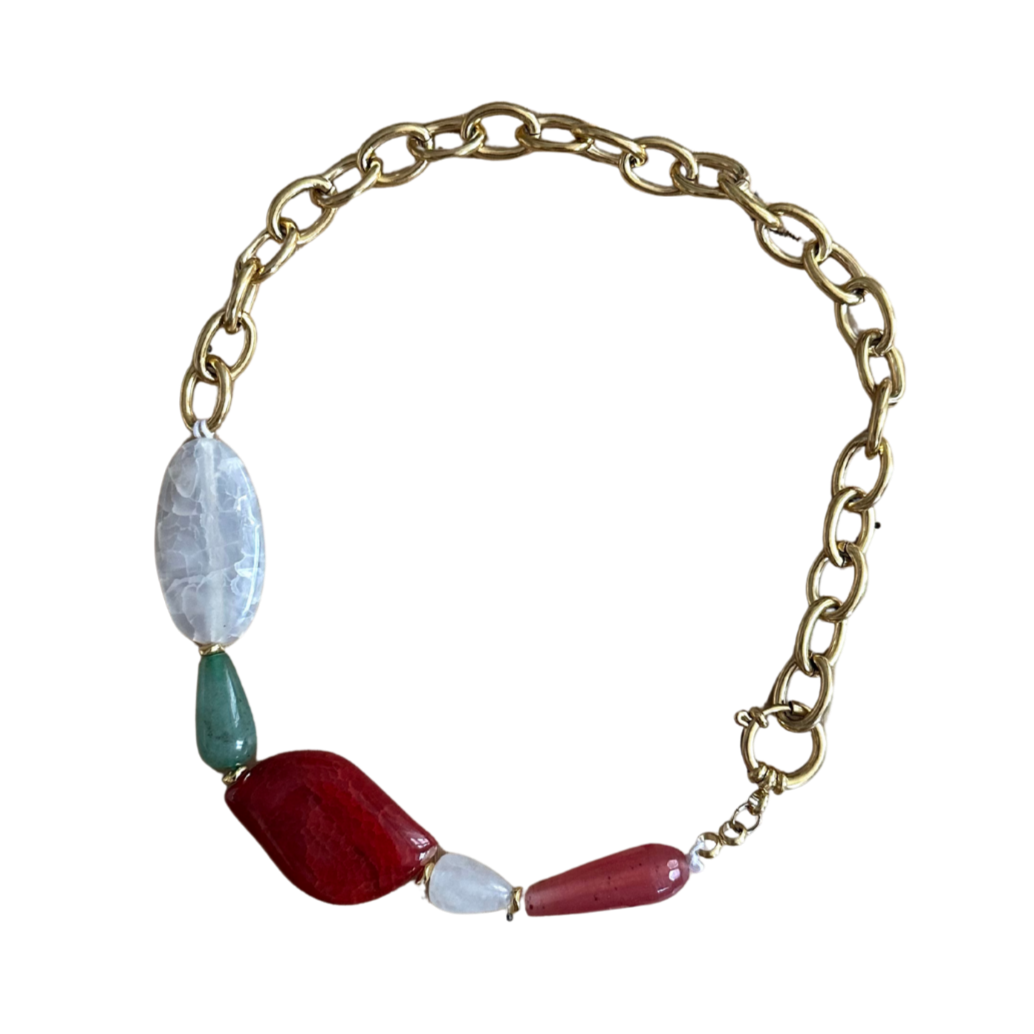 collier chaine et perles
