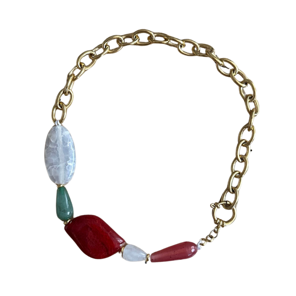 collier chaine et perles