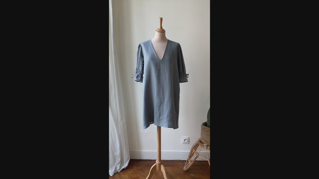 Robe Wategos - Lin bleu ardoise