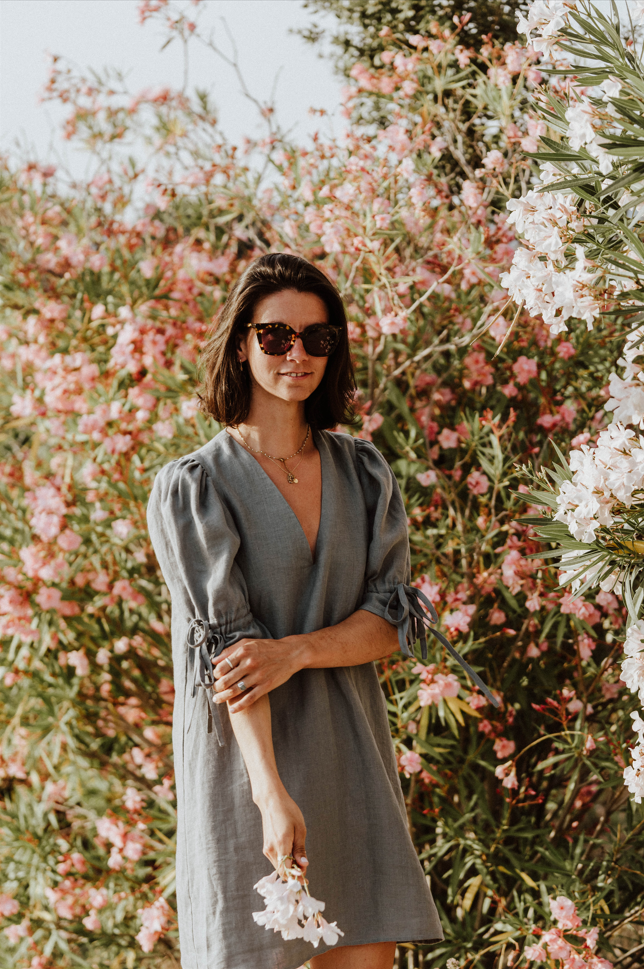 Robe Wategos - Lin bleu ardoise