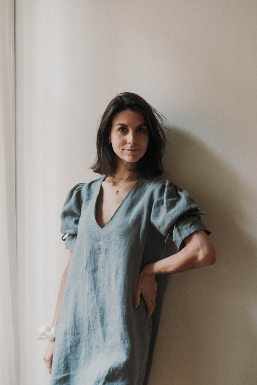 Robe Wategos - Lin bleu ardoise