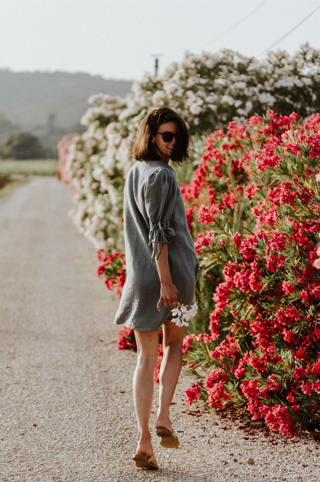 Robe Wategos - Lin bleu ardoise